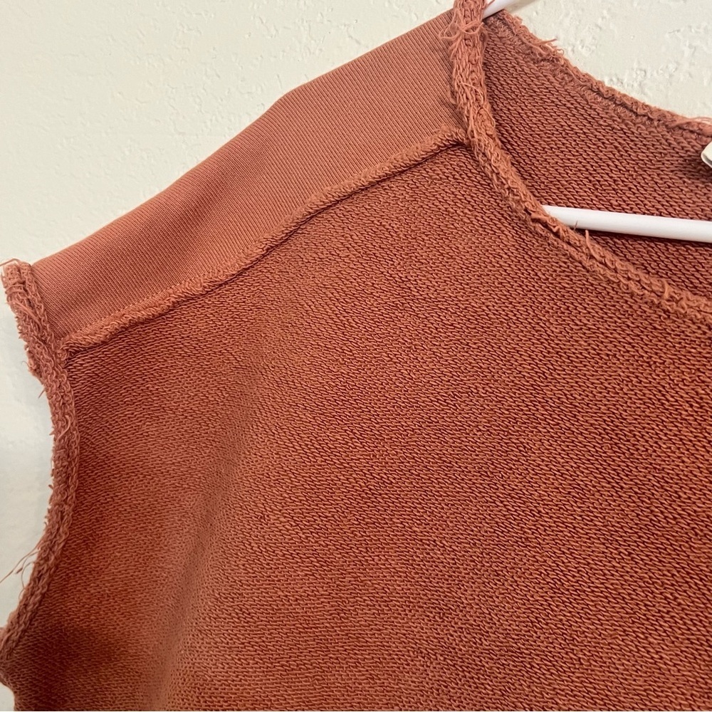 She sky boho boxy Raw-Edge Boxy Top terry earthy boho beach cotton chic high low - Picture 6 of 12